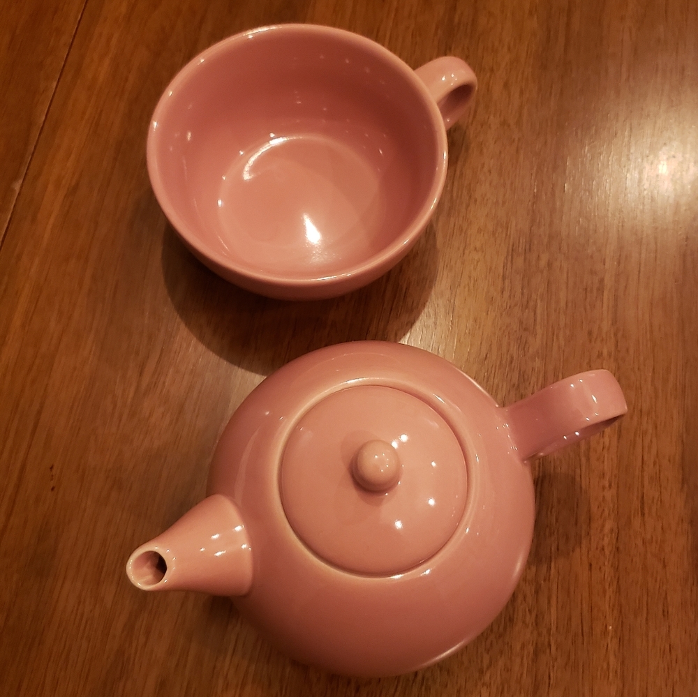 Dusty Pink/Mauve Teapot & Teacup in 1 - Picture 5 of 9
